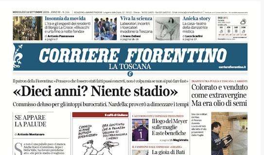 Corriere Fiorentino, "Commisso: 'Dieci anni? Niente stadio'"