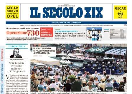 Il Secolo XIX: "Inter in festa, Samp travolta: 5-1. Spezia, opaco, il Napoli vince 1-4"