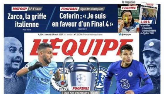 L'Equipe: "Allez les bleus: stasera la finale di Champions tra City e Chelsea"