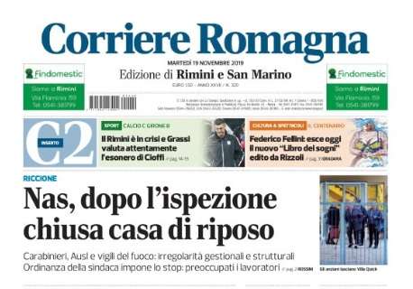 Corriere Romagna: "Rimini, Grassi deluso. Potrebbe scaricare Cioffi"
