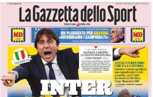 L'apertura de La Gazzetta dello Sport sui nerazzurri: "Inter golosa"