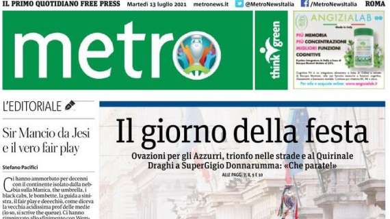 L'apertura di Metro sull'Italia: "Il giorno della festa"