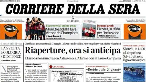 Il Corriere della Sera in apertura: "Milan, vittoria da Champions contro la Juventus"