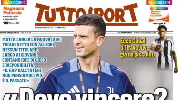 Tuttosport esalta Thiago Motta in prima pagina: "Devo vincere? È bellissimo"