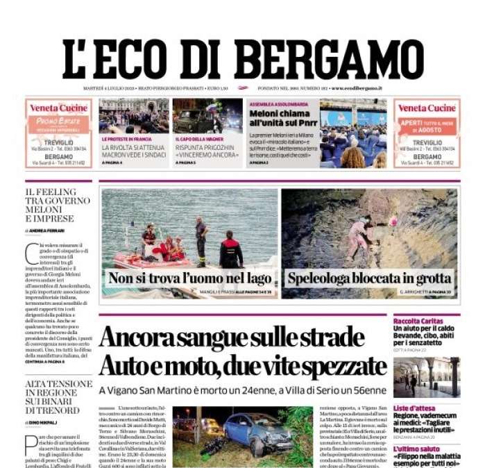 L'Eco di Bergamo apre con la Dea: "Con Kolasinac più esperti in Europa. Ed ecco Samaden"