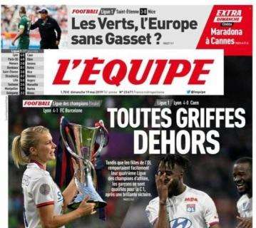L'Equipe in prima pagina sul Lione: "Fuori tutti gli artigli"
