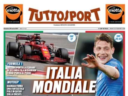 L'apertura di Tuttosport: "Italia Mondiale"