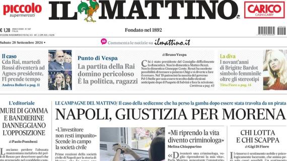 Il Mattino in prima pagina sul rendimento realizzativo del Napoli: "Conte, dieci bomber per te"