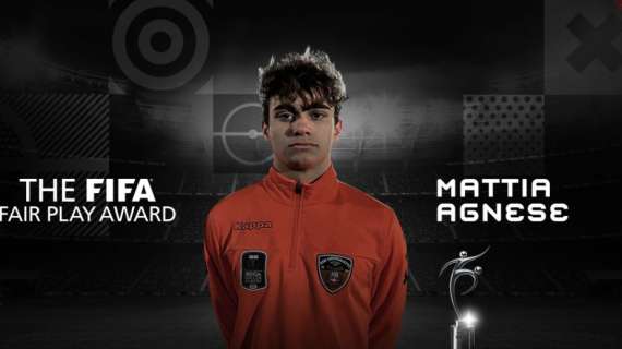 L'italiano Mattia Agnese vince il premio FIFA Fair Play per aver salvato la vita a un avversario