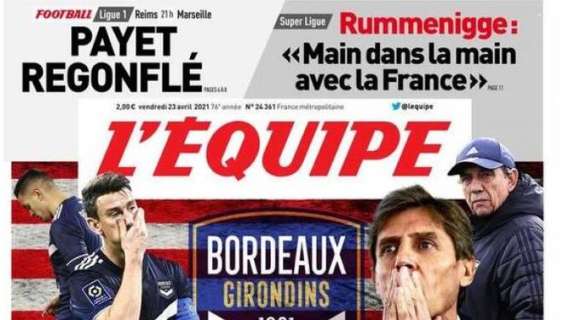 L'apertura de L'Equipe sulla situazione del Bordeaux: "L'incubo americano"