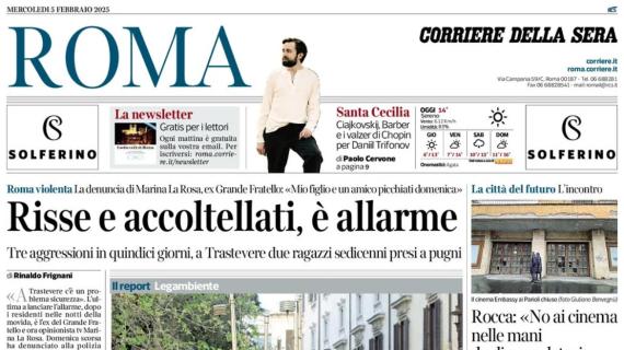 Il Corriere di Roma in prima pagina: "Coppa Italia, Ranieri all'assalto del Milan"