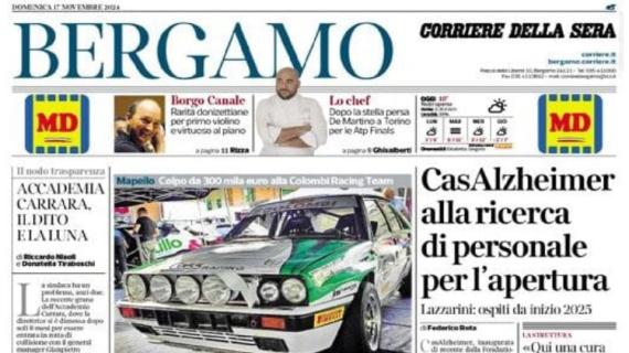 Corriere della Sera-Bergamo in taglio basso: "Parma, stop agli ultrà: l'Atalanta protesta"