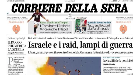 Il Corriere della Sera apre sui match di Serie A: "Successo Toro, vince anche il Napoli"