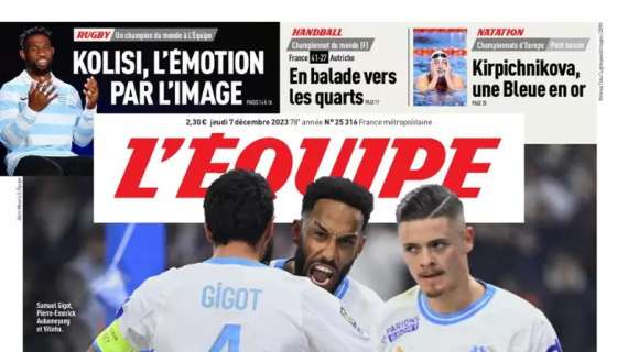 L'Equipe apre con il successo per 3-0 del Marsiglia sul Lione: "L'OM è in forze"