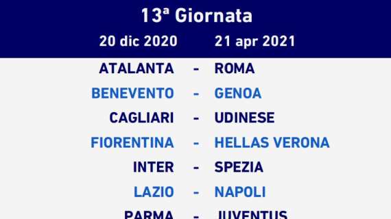 Serie A 2020/21, due big match nel 13esimo turno: Atalanta-Roma e Lazio-Napoli