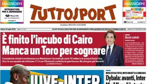 Tuttosport in apertura: "Juventus-Inter, spallate d'estate"