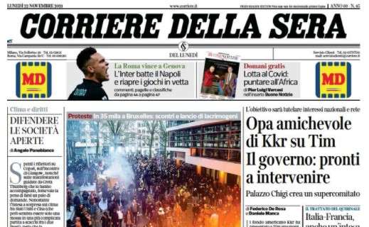 Corriere della Sera: "L'Inter batte il Napoli e riapre i giochi in vetta"