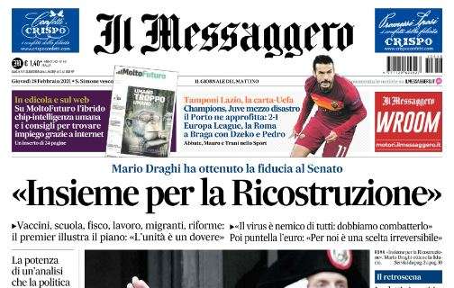 Il Messaggero sulla Roma: "Europa League, a Braga con Dzeko e Pedro"