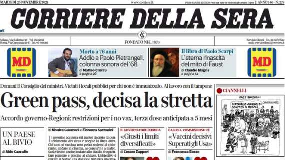 Il Corriere della Sera stamani in apertura sui nerazzurri di Inzaghi: “L’Inter fa paura”