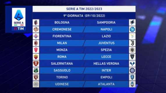 Serie A, 9^ giornata: ecco Milan-Juventus. Al Franchi ci sarà anche Fiorentina-Lazio