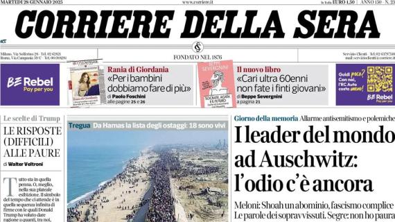 Corriere della Sera in prima pagina: "Droga, fermato Radja Nainggolan in Belgio"