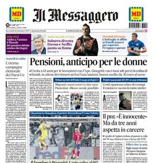 Il Messaggero titola in prima pagina: "Il bomber è Provedel, Lazio salva al 95' "