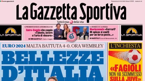 L'apertura della Gazzetta Sportiva sulla Nazionale di Spalletti: "Bellezze d'Italia"