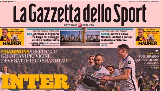 L’apertura de La Gazzetta dello Sport sul trionfo nerazzurro: “L’Inter a tre stelle”