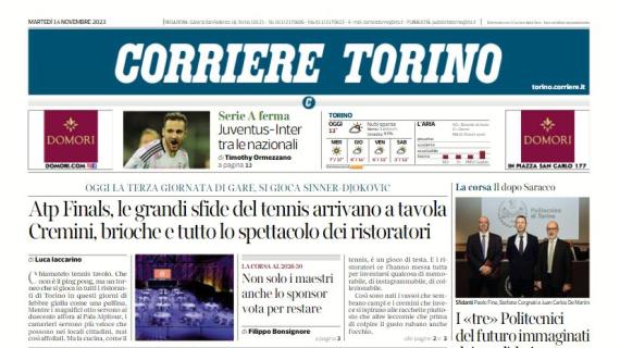 L'apertura di oggi del Corriere di Torino recita: "Juventus-Inter tra le nazionali"