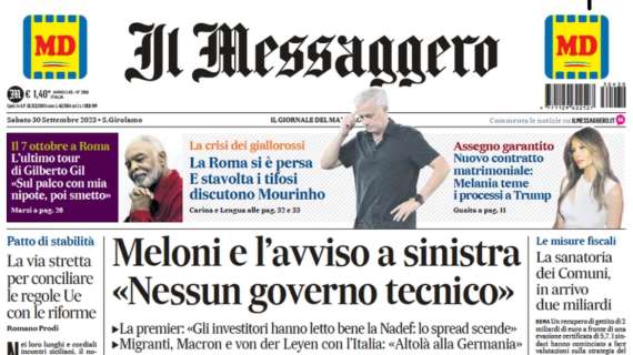 Il Messaggero: "La Roma si è persa e stavolta i tifosi discutono Mourinho"