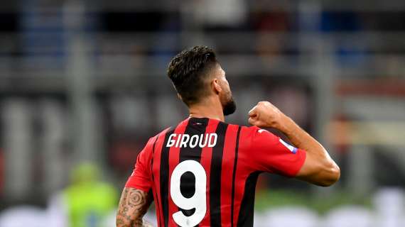 Il Milan torna in partita: Leao crossa e Giroud di testa dimezza lo svantaggio, 1-2