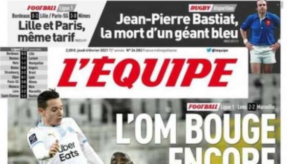 L'apertura de L'Equipe dopo il 2-2 tra Lens e Marsiglia: "L'OM è ancora in movimento"