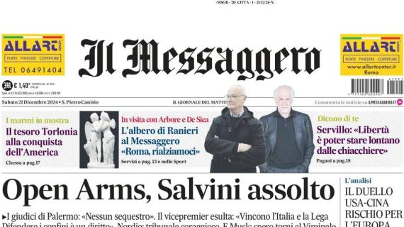 Il Messaggero: in prima pagina: "L'albero di Ranieri: Roma rialziamoci"