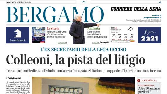 Il Corriere di Bergamo sull'Atalanta: "L'ennesimo tour de force parte dal Sassuolo"