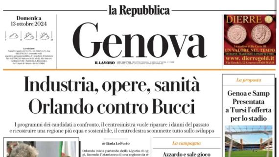 La Repubblica-Genova: "Genoa e Samp, presentata a Tursi l'offerta per lo stadio"