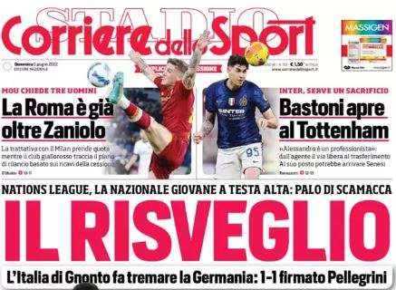 L'apertura del Corriere dello Sport sul pari tra Italia e Germania: "Il risveglio"