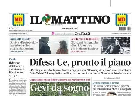 Il Mattino apre sul Napoli: "Mazzarri, il Barça è decisivo: l'ultimo tram si chiama Osi"