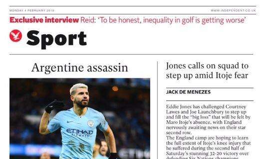 L'Independent e la tripletta di Aguero all'Arsenal: "Assassino argentino"