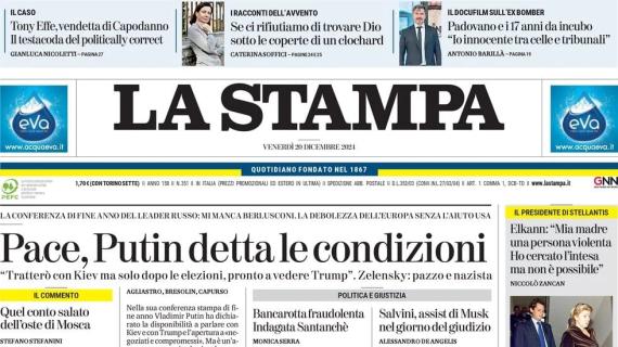 La Stampa titola: "Juve, via al casting per la difesa: Hancko e Silva in cima alla lista"