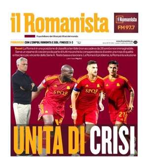 La Roma deve ritrovarsi dopo un avvio terribile. Il Romanista titola: "Unità di crisi"