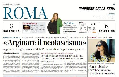 Il Corriere di Roma apre: "Festa Lazio e flop Roma. Risse in campo e scontri fuori"