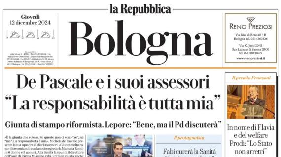 La prima pagina de La Repubblica di Bologna: "Playoff lontanissimi, ma buon Bologna"