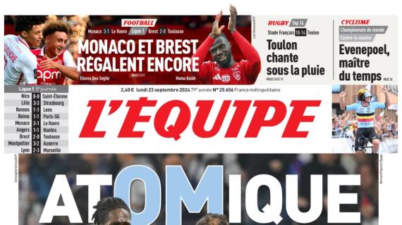 L’Equipe celebra la vittoria del Marsiglia di De Zerbi: “AtOMique”