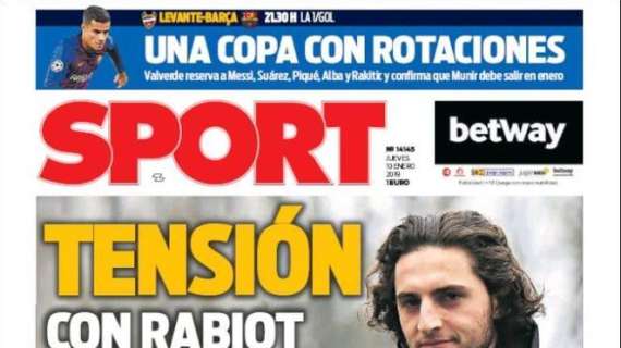 Barcellona, Sport titola: "Tensione con Rabiot"