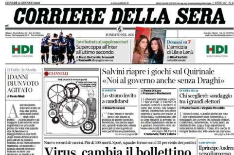 Corriere della Sera: "Supercoppa all'Inter all'ultimo secondo"