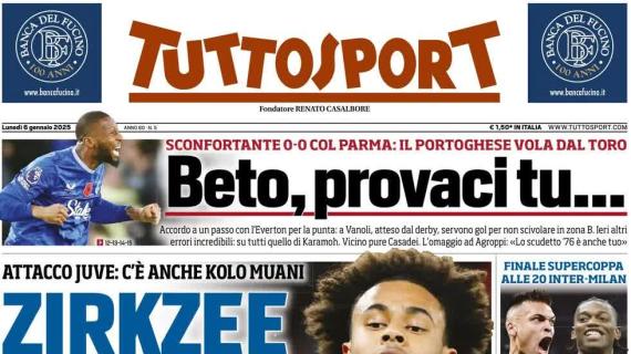 Tuttosport in prima pagina sul mercato della Juventus: "Zirkzee conto alla rovescia"