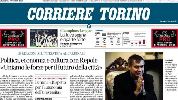 Manchester City matato, Corriere di Torino intitola: "La Juve segna e riparte forte"