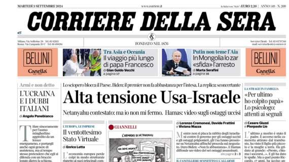 Il Corriere della Sera apre con le parole di Spalletti: "È stata l'esatte più brutta, ho fallito"