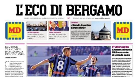 L'Eco di Bergamo: "L'Atalanta rimonta l'Udinese e sale al secondo posto"