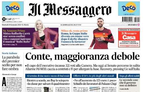 Il Messaggero, Roma: "C. Italia esame vero dopo il derby disastro. Fonseca fa turnover"